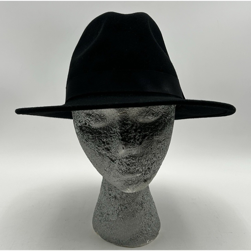 Furtalk Mens Adjustable Wool Hat Fedora Cowboy Style Black Size M